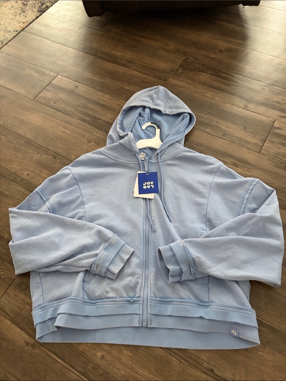 JoyLab Light Blue Full-Zip Hoodie Jacket for Women
